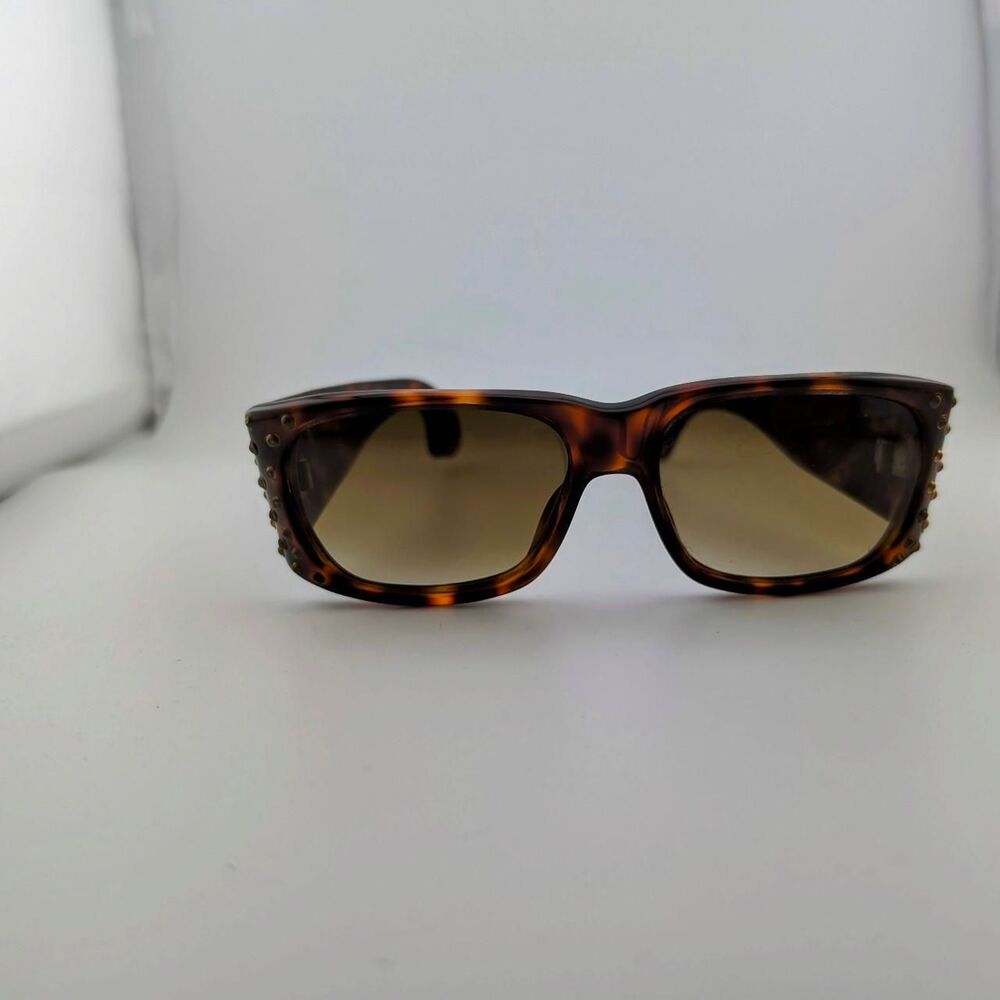 Vintage Emmanuelle Khanh Tortoise Sunglasses with Gold Studs Ultra Rare Paris - Picture 8 of 8